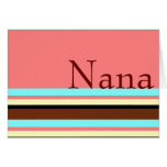 Nana's Cream blue brown pink Greeting Cards