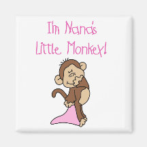 Nana's Monkey - Pink T-shirts and Gifts Fridge Magnet