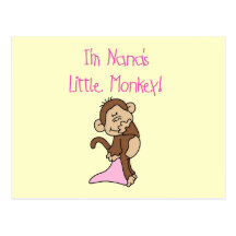 Nana's Monkey - Pink T-shirts and Gifts Post Cards