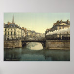 Nantes & Loire river, Brittany, Antique France Poster