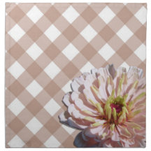 Napkins (Set of 4) - Palest Pink Zinnia Lattice