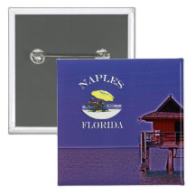 Naples Pier In Blues Buttons