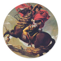 Napoleon Crossing the Saint Bernard Round Sticker