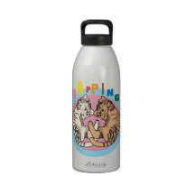 napping cat drinking bottle