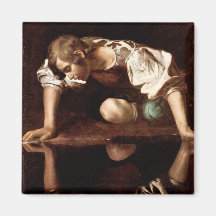 Narcissus, Caravaggio Refrigerator Magnets