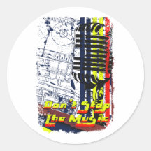 n'arrêtez pas l'image grunge affectée par musique adhésifs