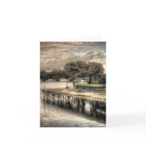 Narrow Boat and Jetty note card