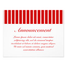 Narrow Stripe Red + Custom COlor Custom Invites