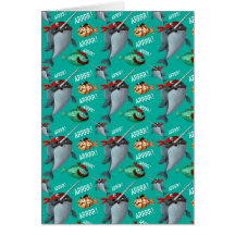 Narwhal and Fish Pirate Pattern Greeting Cards