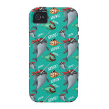 Narwhal and Fish Pirate Pattern iPhone 4 Cases