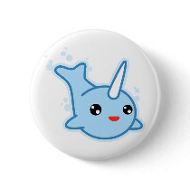 Narwhal Kawaii Pinback Buttons
