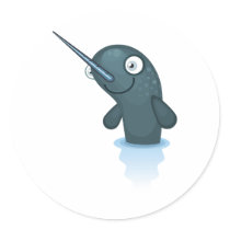 Narwhal - round sticker