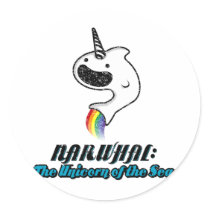Narwhal:The Unicorn of the Sea Round Stickers