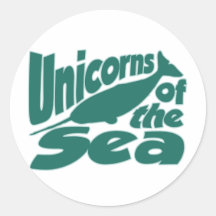 Narwhal Unicorn of the Sea Round Stickers