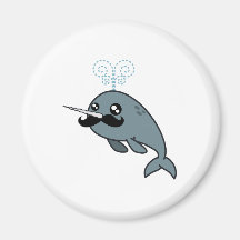 Narwhalstache Refrigerator Magnet