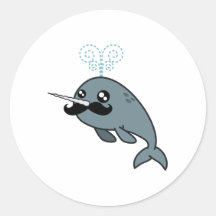 Narwhalstache Round Sticker