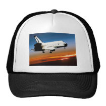 NASA SPACE SHUTTLE FLYING INTO COCOA BEACH hats