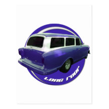 nash long roof blue station wagon postcards