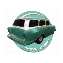 nash long roof seafoam station wagon post card