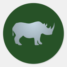 Nashorn rhino rhinoceros runde sticker