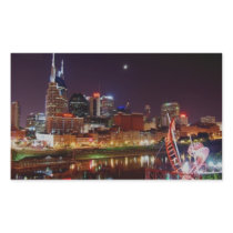 Nashville Skyline Rectangular Stickers