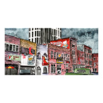 nashville tennessee country music capital art customized photo card