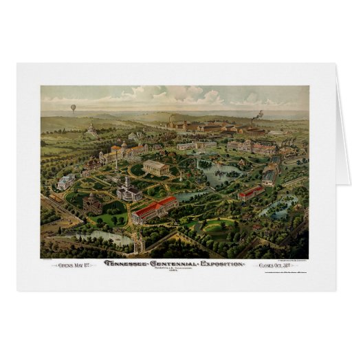 Nashville, TN Panoramic Map - 1897 Greeting Cards