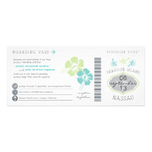 Nassau Boarding Pass Wedding Invitation