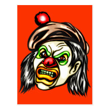 Nasty Evil Clown Post Card