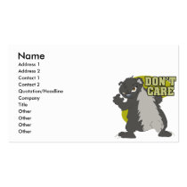 NASTY HONEY BADGER DONT CARE BUSINESS CARD TEMPLATE