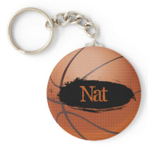 Nat Grunge Basketball Key Chain / Key Ring