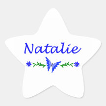 Natalie (Blue Butterfly) Stickers