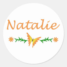 Natalie (Orange Butterfly) Sticker