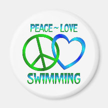 NATATION d'amour de paix Aimants Pour Réfrigérateur