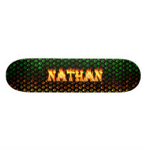 Nathan skateboard fire and flames design.