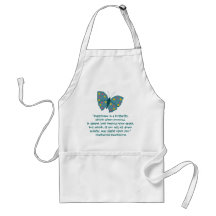 Nathaniel Hawthorne Butterfly Happiness Quote Aprons