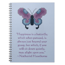 Nathaniel Hawthorne Happiness Butterfly Notebook