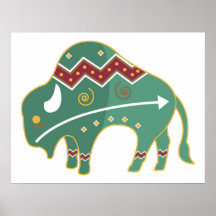 Natif américain de conception de Buffalo d'affiche