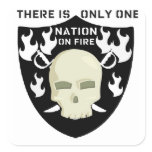Nation on Fire skull and sword football print Stickers
