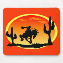 National Day of the Cowboy Bronco Silhouette Mouse Pads