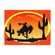 National Day of the Cowboy Bronco Silhouette Postcards