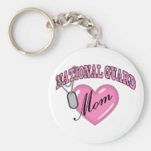 National Guard Mom Heart N Dog Tag Key Chain