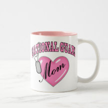 National Guard Mom Heart N Dog Tag Mugs
