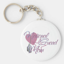 National Guard Mom Heart N Star Key Chains