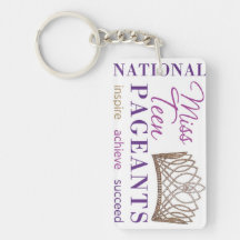 NATIONAL MISS TEEN PAGEANTS LOGO KEY CHAIN ACRYLIC KEY CHAINS