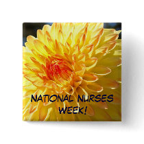 National Nurses Week! buttons Orange Dahlia