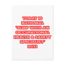 National 'Sleep With an Occ Health Specialist' Day Postcard