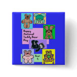 National Teddy Bear Day September 9 Pinback Buttons