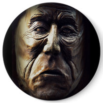 Native Aboriginal Woman Wood Carving Pin