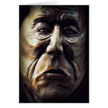Native Aboriginal Woman Wood Carving Cards
